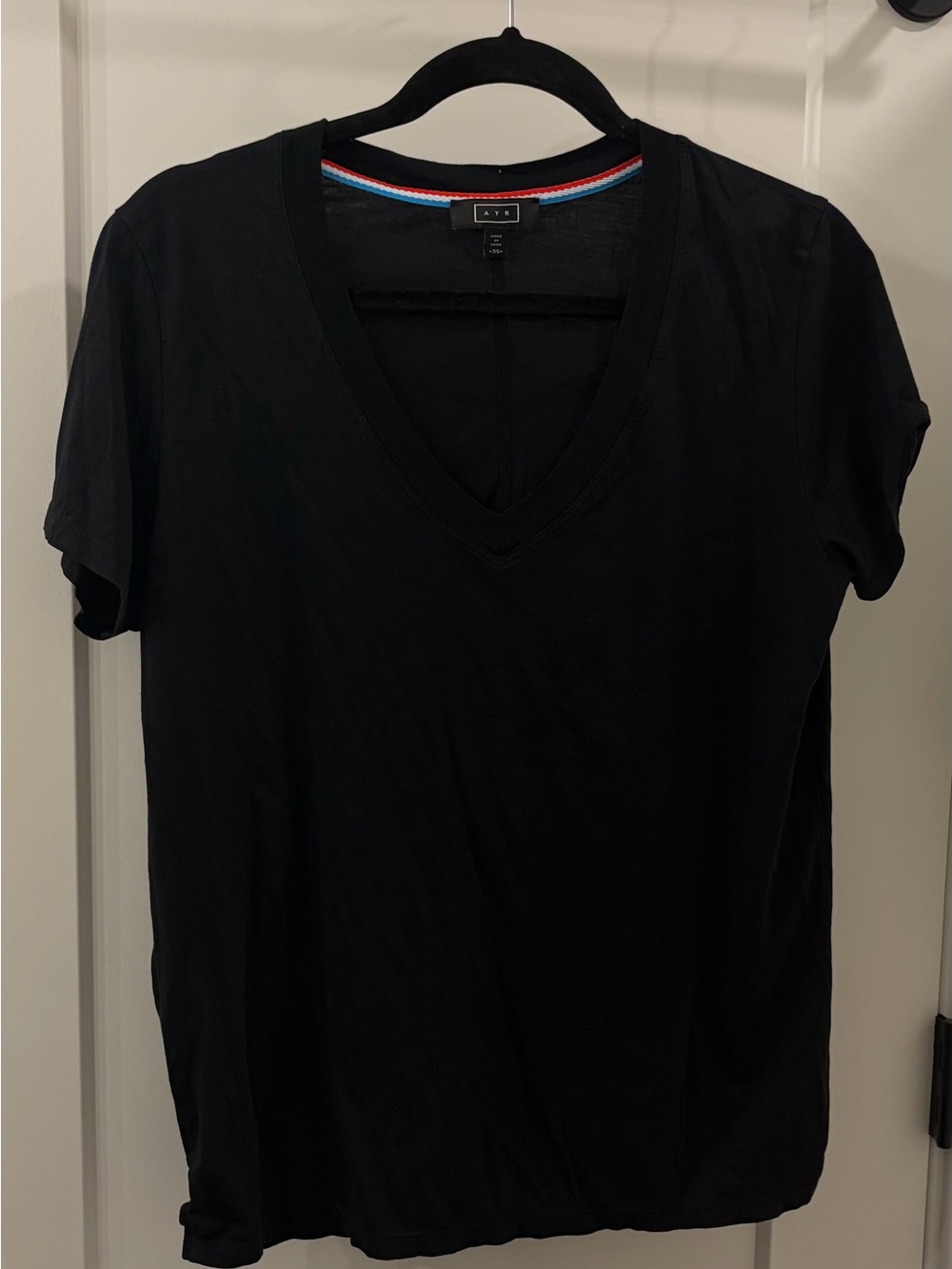 AYR Black V-Neck Short Sleeve Tee